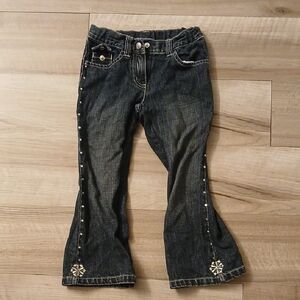 Gymboree Dark Blue Flare Jeans with Embellishments